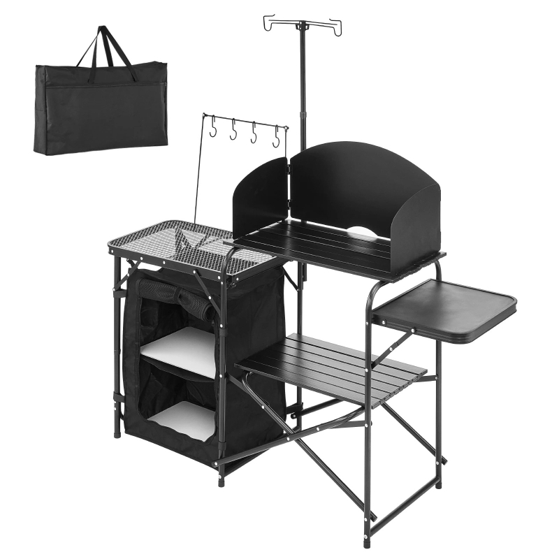 Camping Cooking Cupboard - Mesa de Cozinha para Camping Dobrável,
