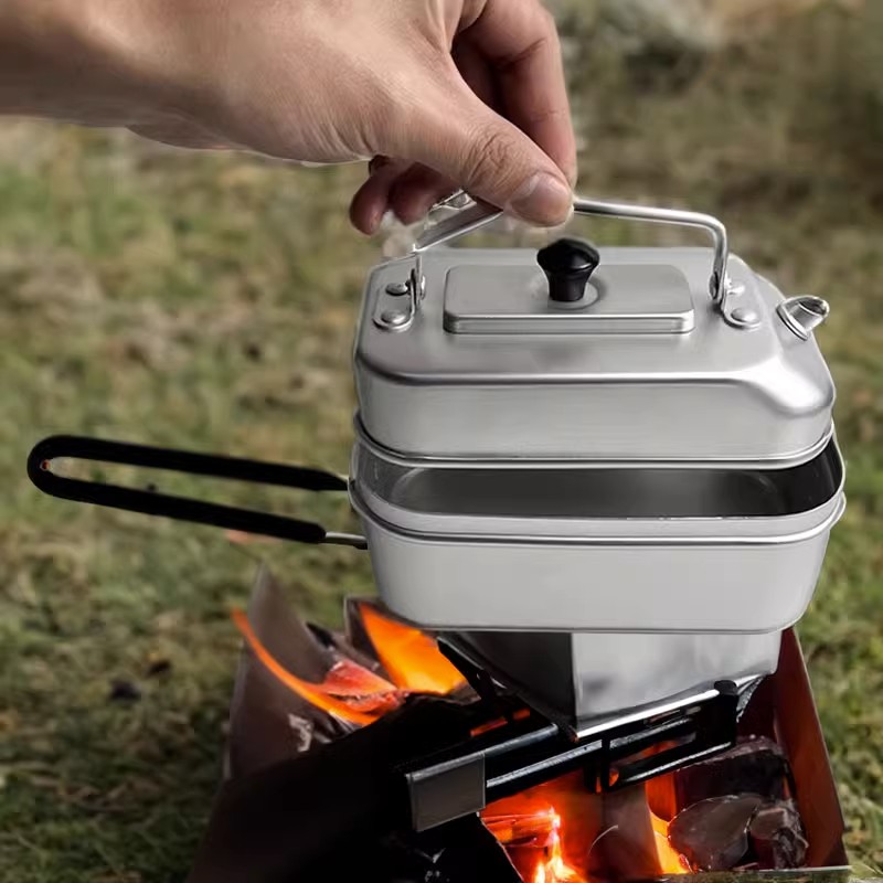 Camping Cooking Kit - Ultraleve Portátil Picnic Chaleira, Camping Bule,