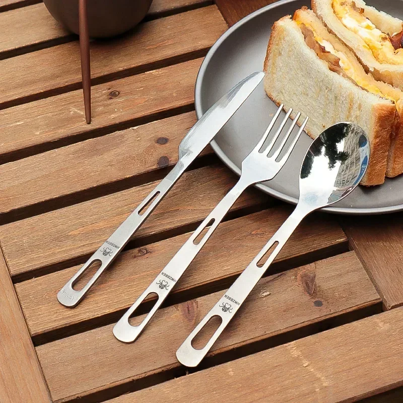 Camping Cooking Kit - HWZBBEN-Titanium Tableware Set, garfo, colher, faca,