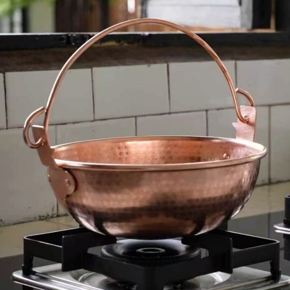 Camping Hanging Cooking Pot - Pote de suspensão de cobre vintage,