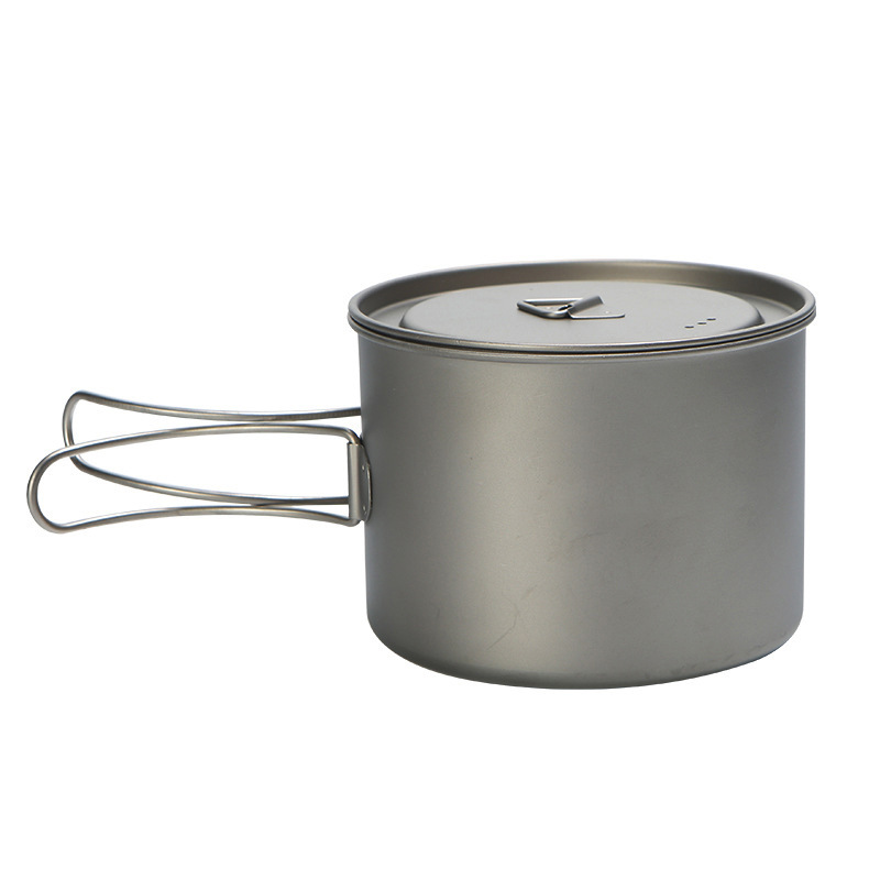 Camping Hanging Cooking Pot - Panela de titânio com alça suspensa,