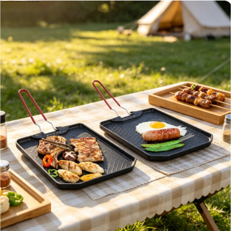 Camping Cooking Cupboard - Panela de Grelhar Portátil Antiaderente para