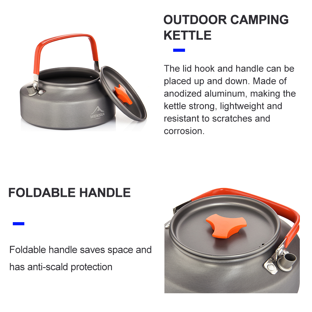 Widesea-Camping Chaleira, 1.1L - Camping Cooking Kit avaliação e preço