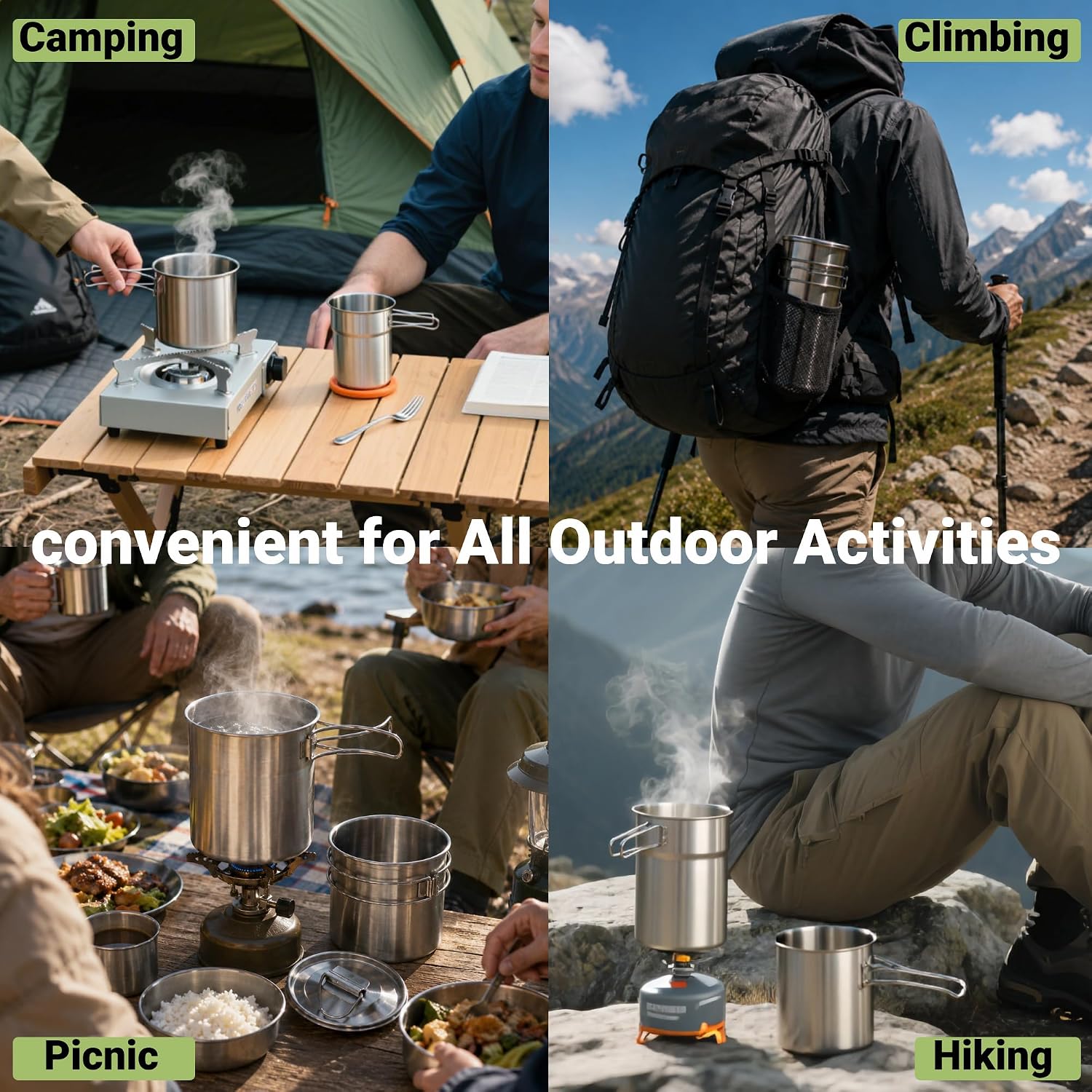 Canecas Dobráveis para Camping - Camping Cooking Kit avaliação e preço