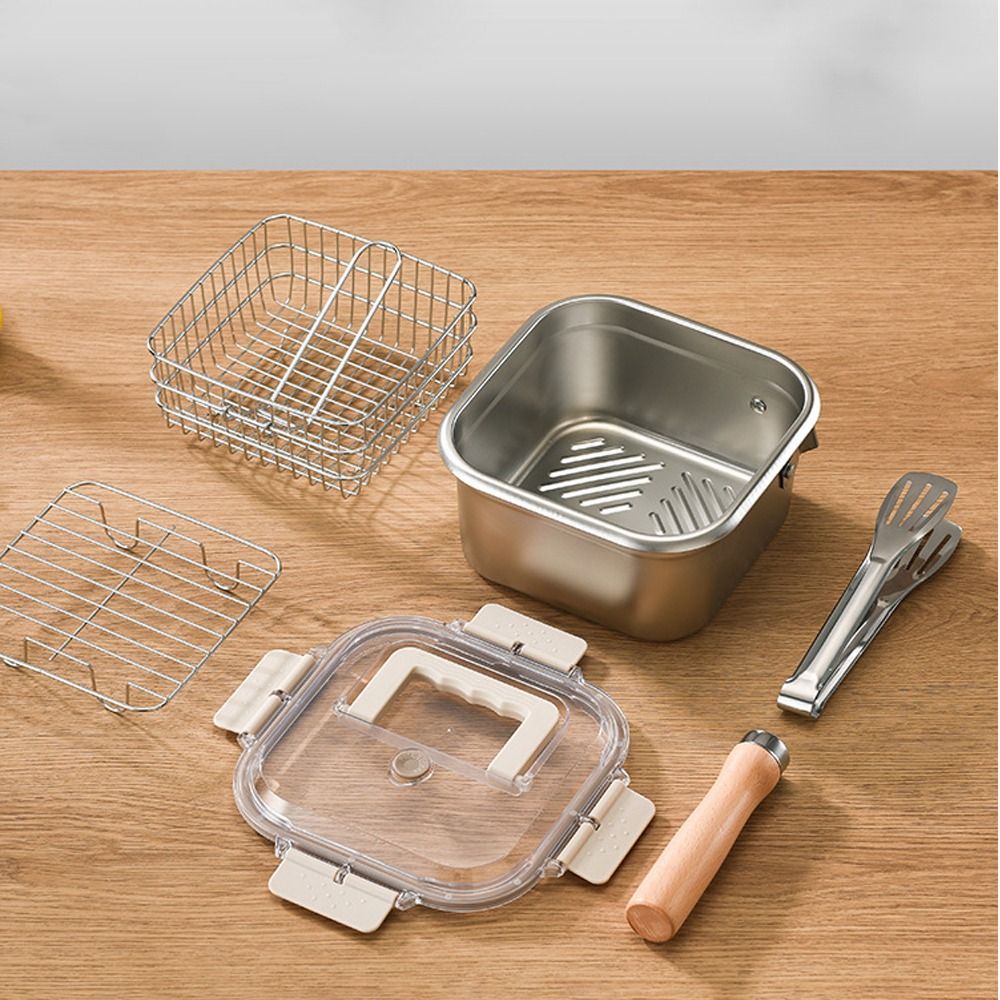 Frigideira portátil de aço ino - Camping Cooking Basket avaliação e preço