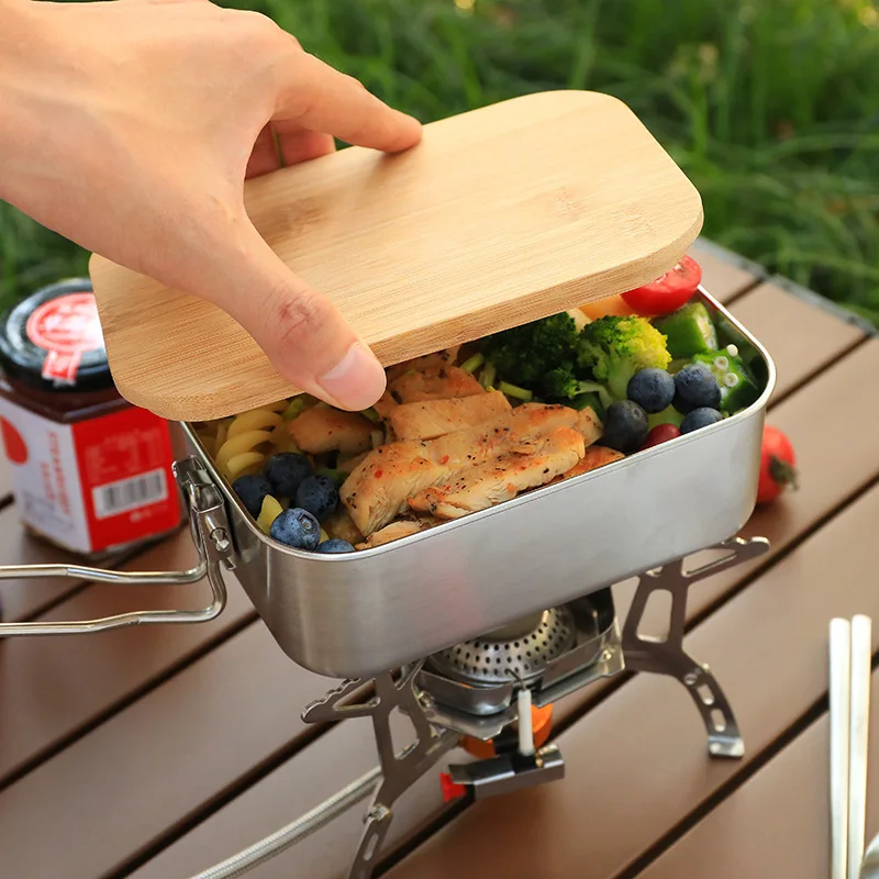 304 lancheira de aço inoxidáve - Camping Cooking Container avaliação e preço