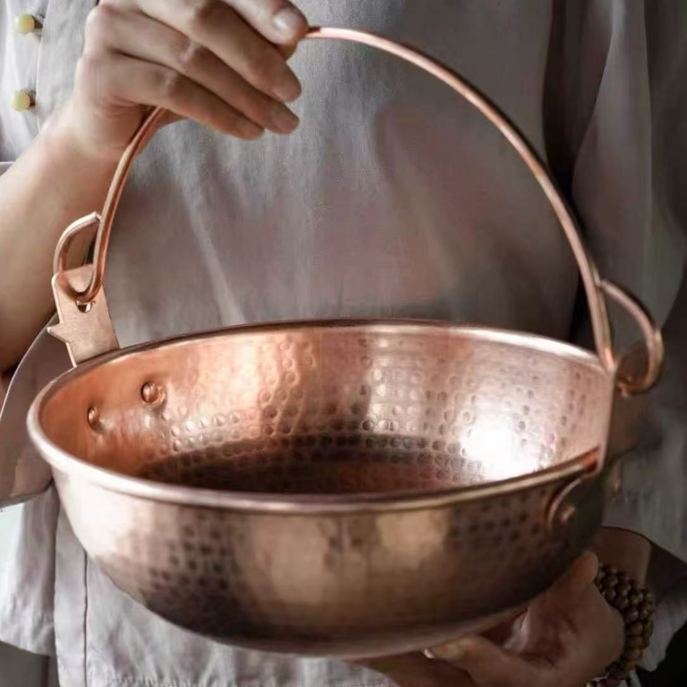 Pote de suspensão de cobre vin - Camping Hanging Cooking Pot avaliação e preço