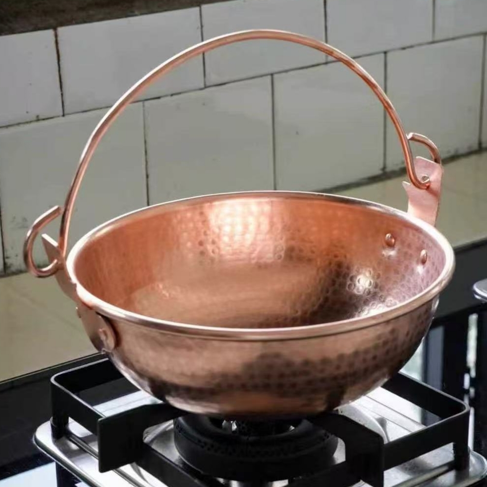 Pote de suspensão de cobre vin - Camping Hanging Cooking Pot avaliação e preço