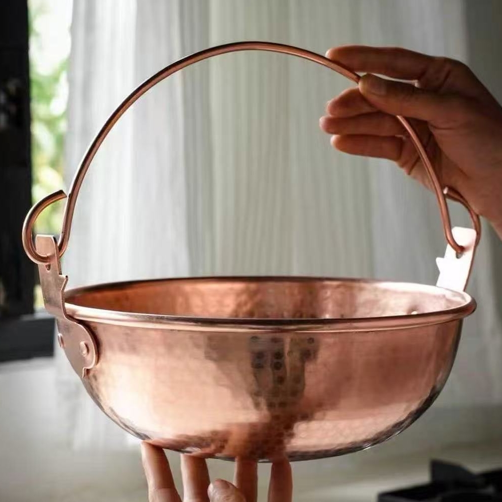 Pote de suspensão de cobre vin - Camping Hanging Cooking Pot avaliação e preço