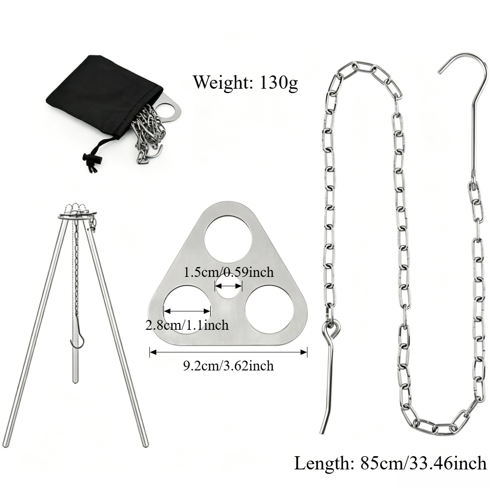 Tripé Ajustável para Acampamen - Camping Hanging Cooking Pot avaliação e preço
