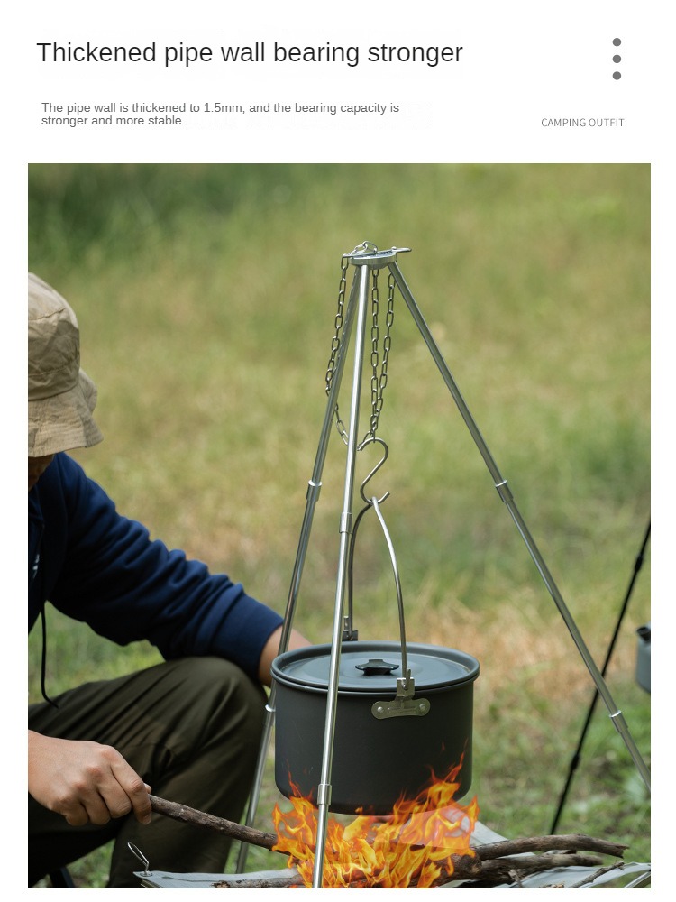 Portátil Camping Fogueira Trip - Camping Hanging Cooking Pot avaliação e preço