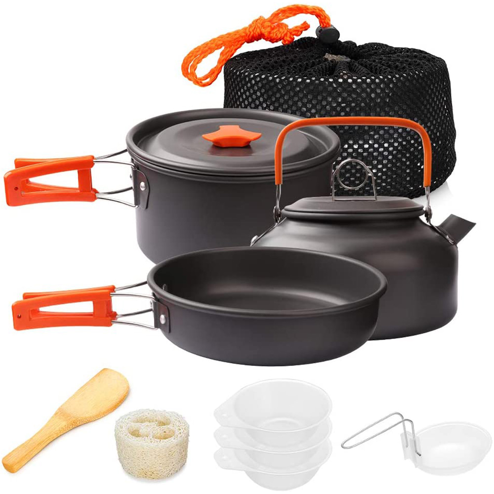 1 pçs/1 conjunto kit de panela - Camping Cooking Kit avaliação e preço