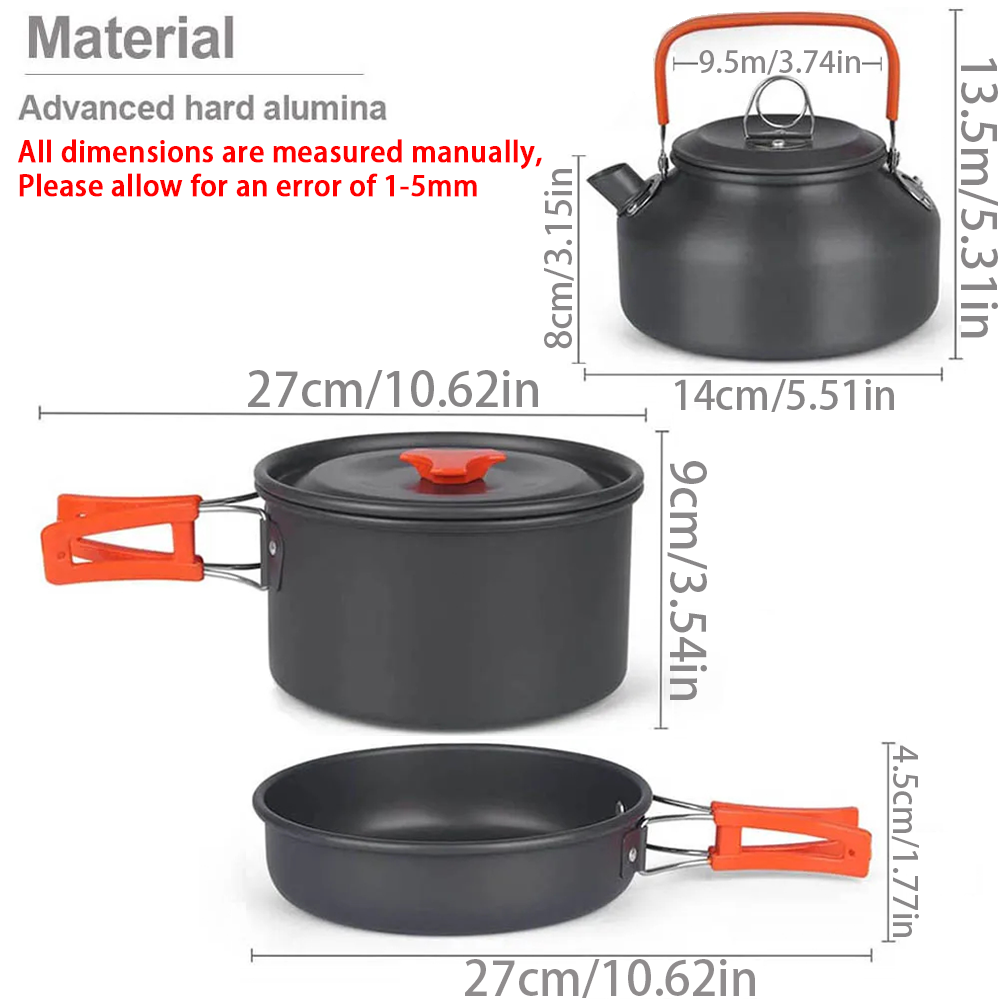 1 pçs/1 conjunto kit de panela - Camping Cooking Kit avaliação e preço