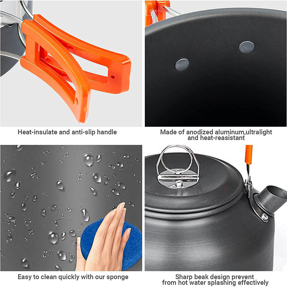 1 pçs/1 conjunto kit de panela - Camping Cooking Kit avaliação e preço