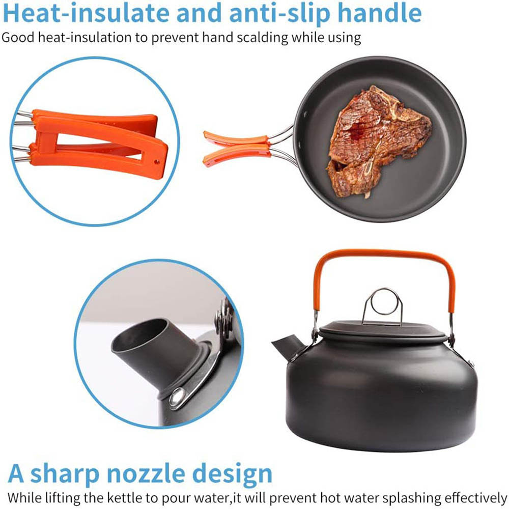 1 pçs/1 conjunto kit de panela - Camping Cooking Kit avaliação e preço