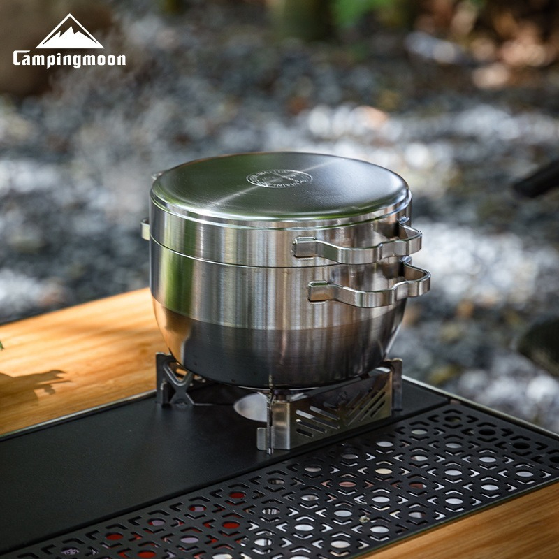 Panela suspensa de aço inoxidá - Camping Hanging Cooking Pot avaliação e preço