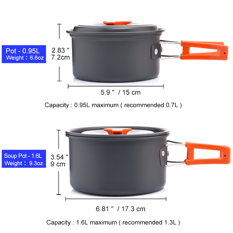 Widesea conjunto de panelas pa - Camping Cooking Kit avaliação e preço