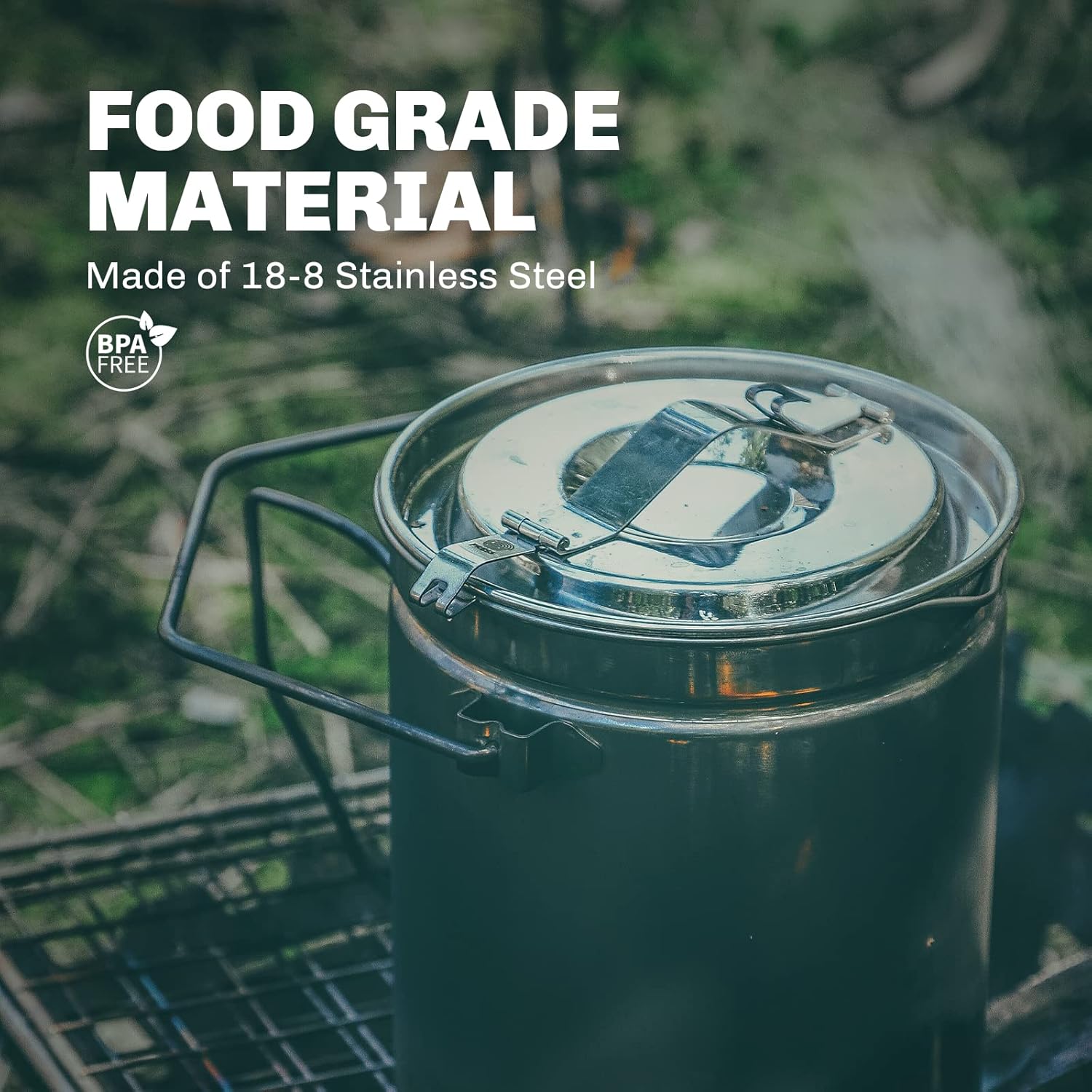 Panela a vapor de aço inoxidáv - Camping Cooking Kit avaliação e preço