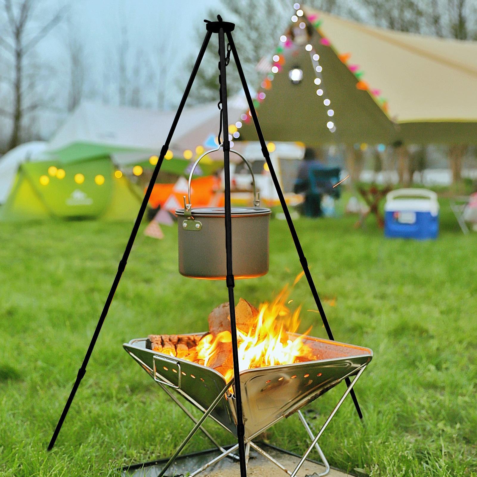 Suporte Tripé Grande para Fogu - Camping Hanging Cooking Pot avaliação e preço