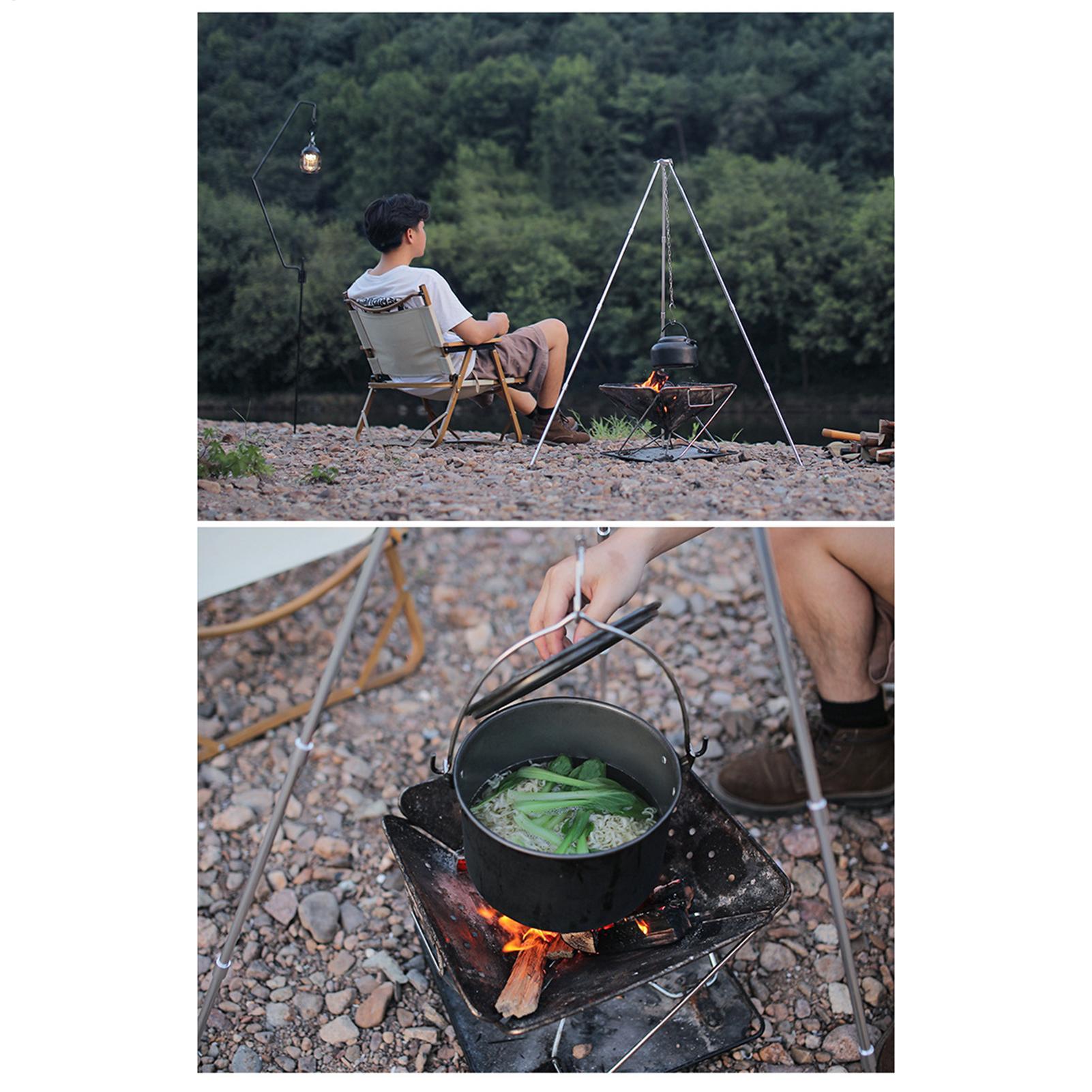 Suporte Tripé Grande para Fogu - Camping Hanging Cooking Pot avaliação e preço