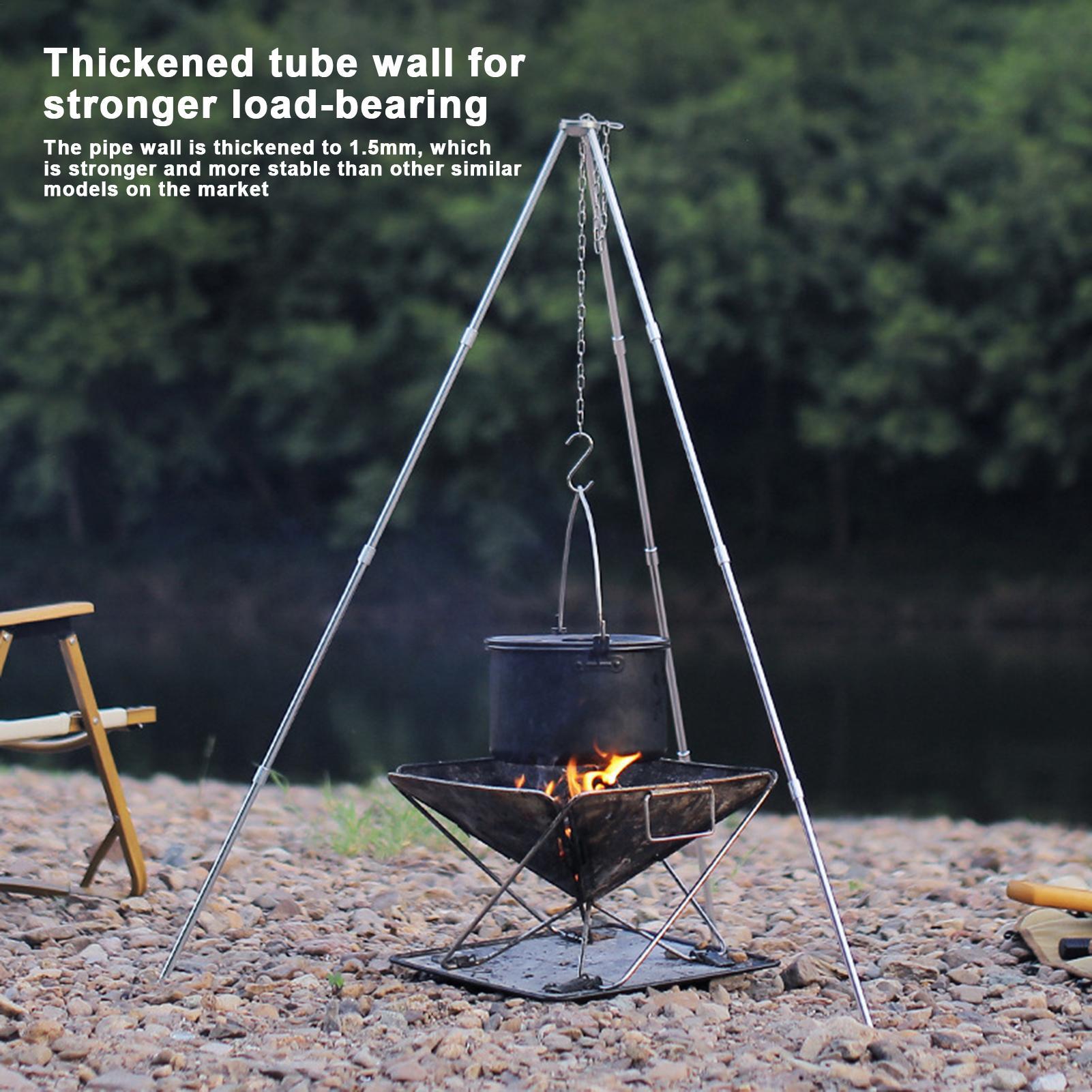 Suporte Tripé Grande para Fogu - Camping Hanging Cooking Pot avaliação e preço