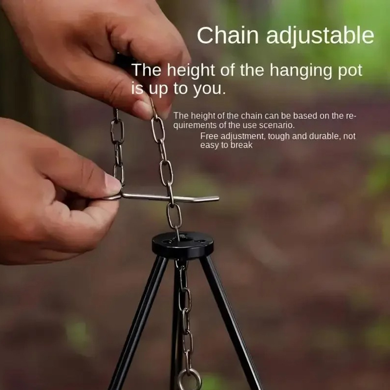 Suporte de Panela Portátil e D - Camping Hanging Cooking Pot avaliação e preço