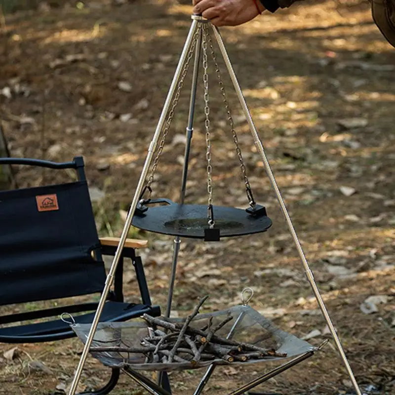Suporte Triangular de Alumínio - Camping Hanging Cooking Pot avaliação e preço