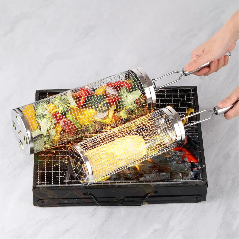 Cesto de Grelhar Rotativo em A - Camping Cooking Basket avaliação e preço