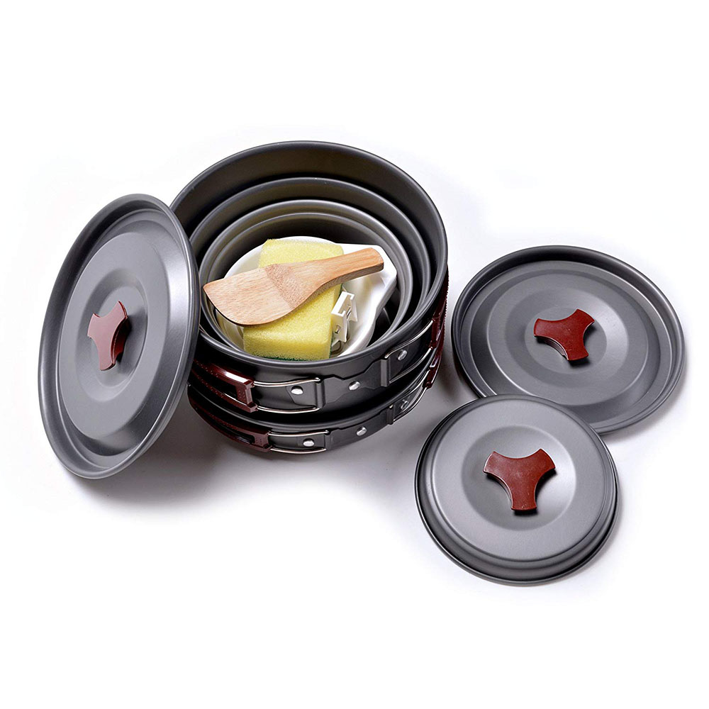 Kit de panelas para acampament - Camping Cooking Kit avaliação e preço