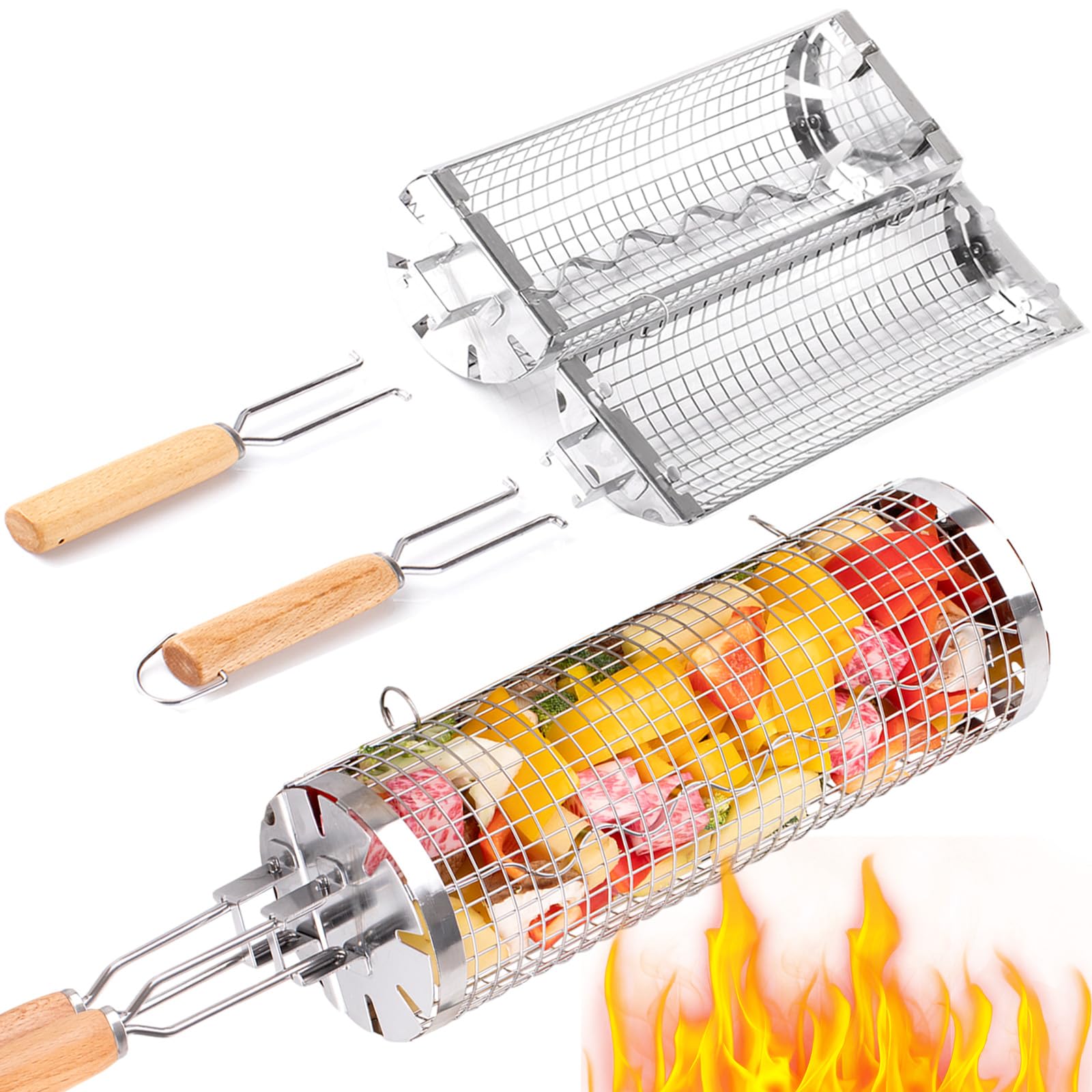 Buyies cesta de grelha rolante - Camping Cooking Basket avaliação e preço